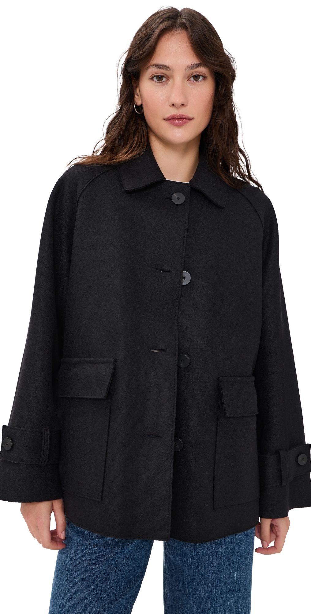 Harris Wharf London Raglan Wool Jacket Black 42