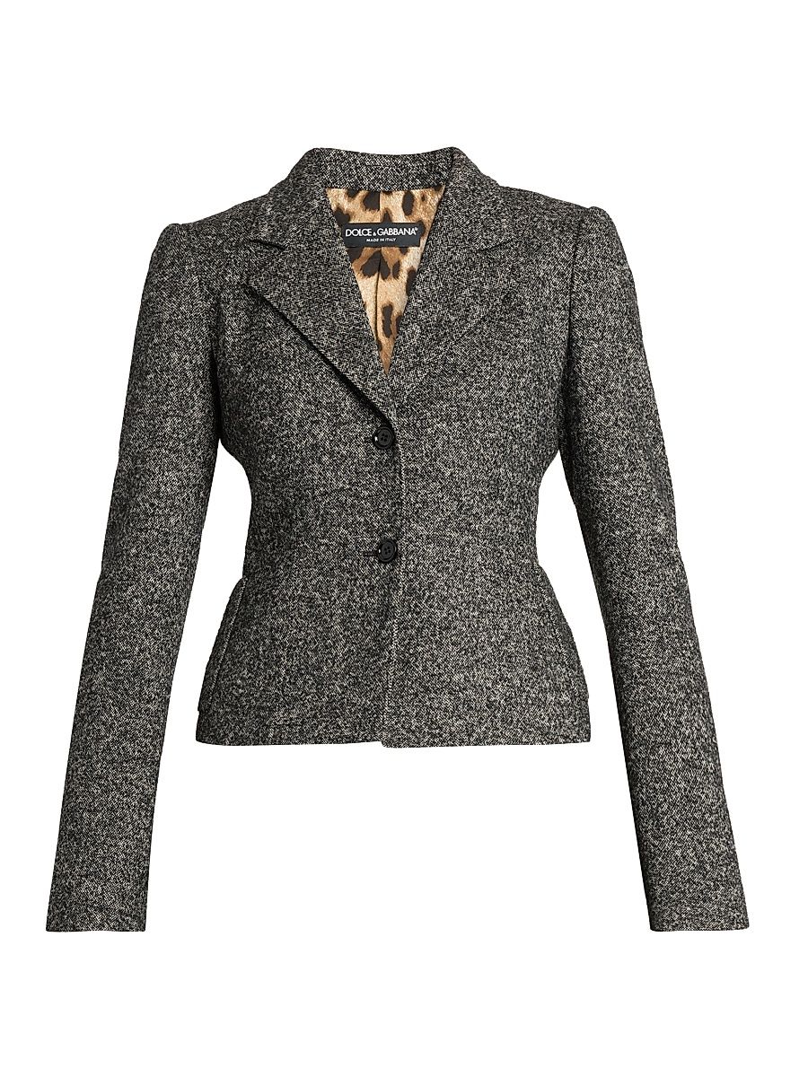 Women's Italian Tailoring Leopard-LinedWool-Blend Blazer - Fantasia - Size 10