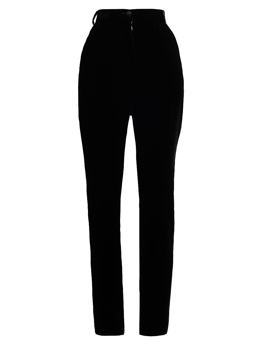 Women's Velvet Skinny Pants - Nero - Size 8