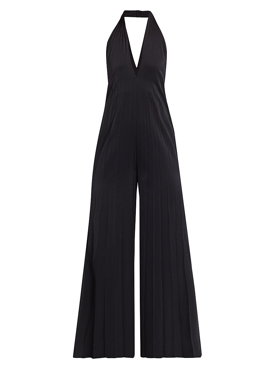 Women's Rio Pleated Halter Jumpsuit - Black - Size 8