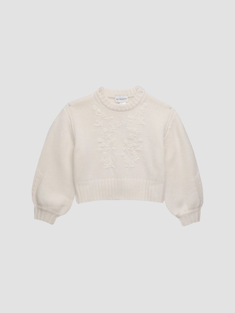 Givenchy Girl's Girl's Wool-Cashmere Sweater - Off White - Size 12