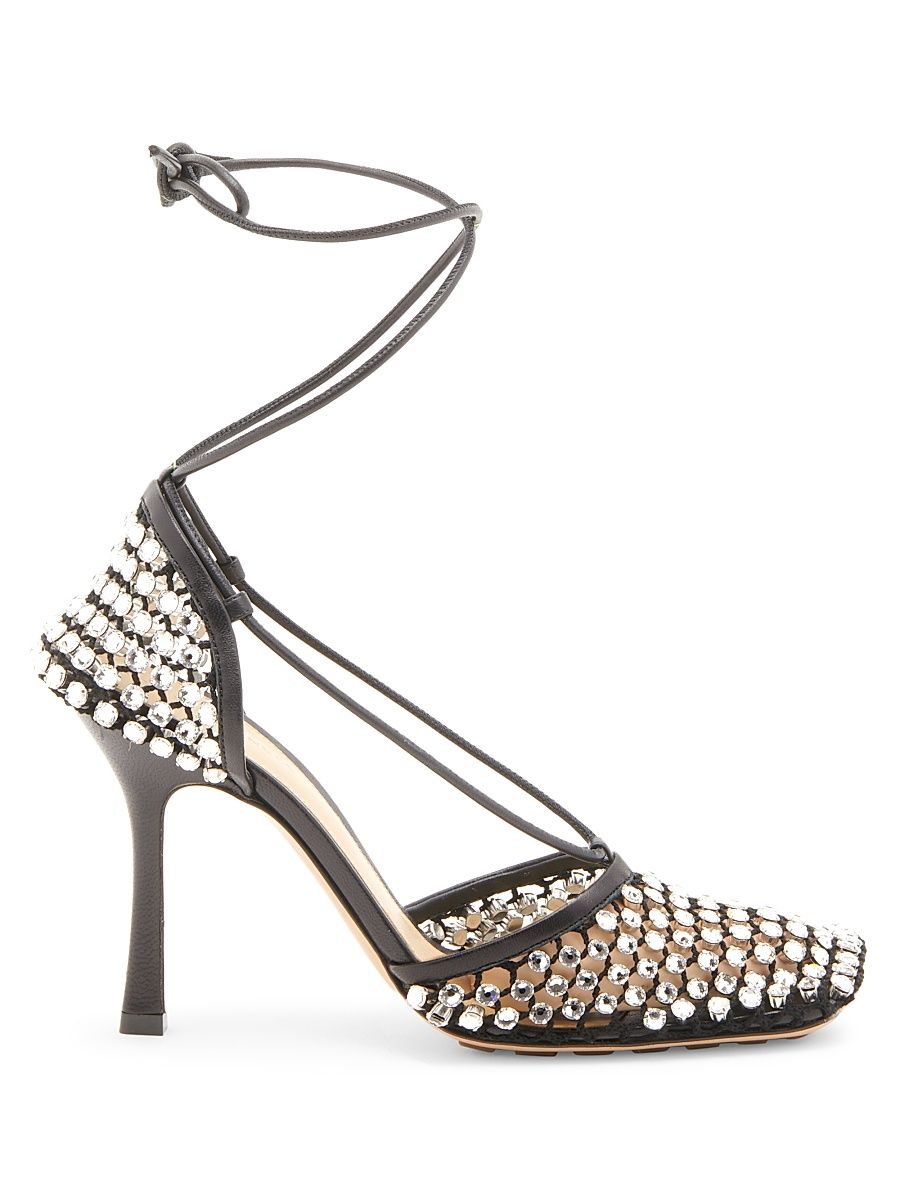 Women's Wardrobe 02 90MM Stretch Sparkle Pump Sandals - Black - Size 5.5