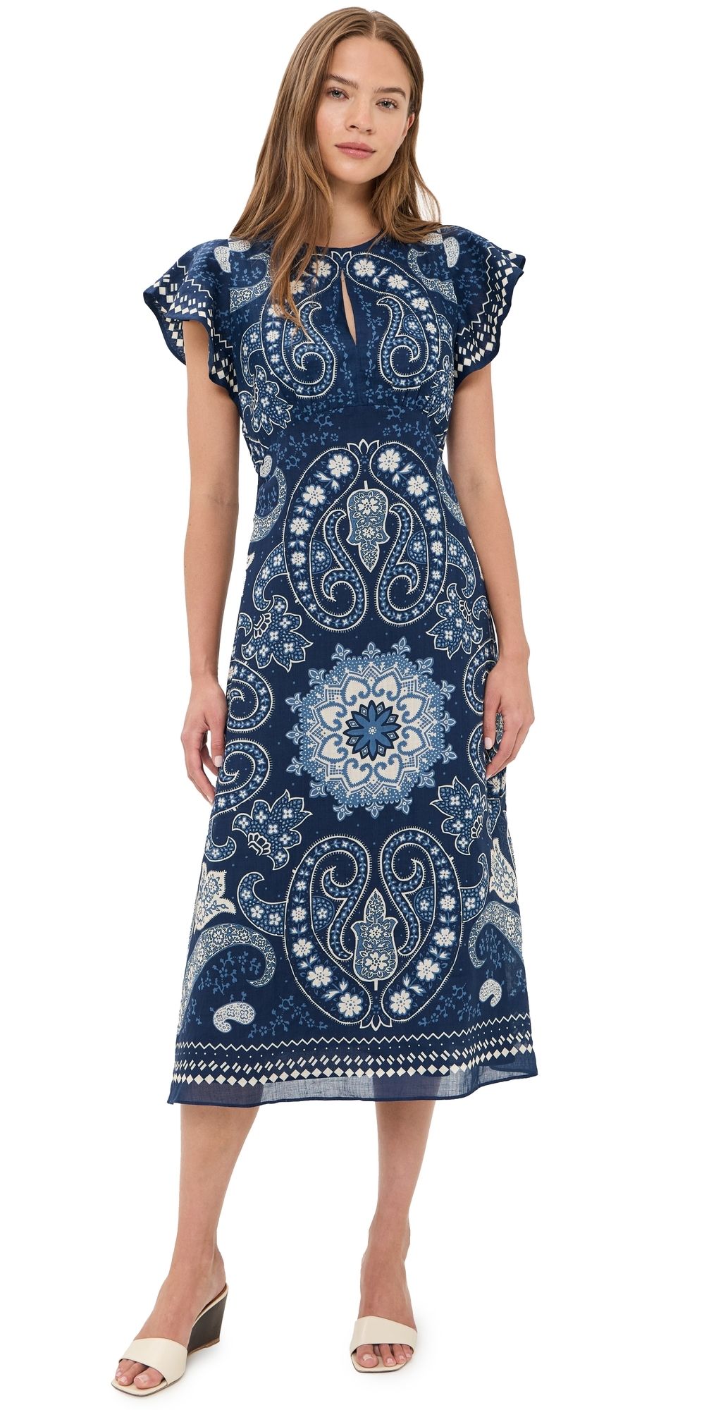 Sea Emelina Print Midi Dress Navy 16