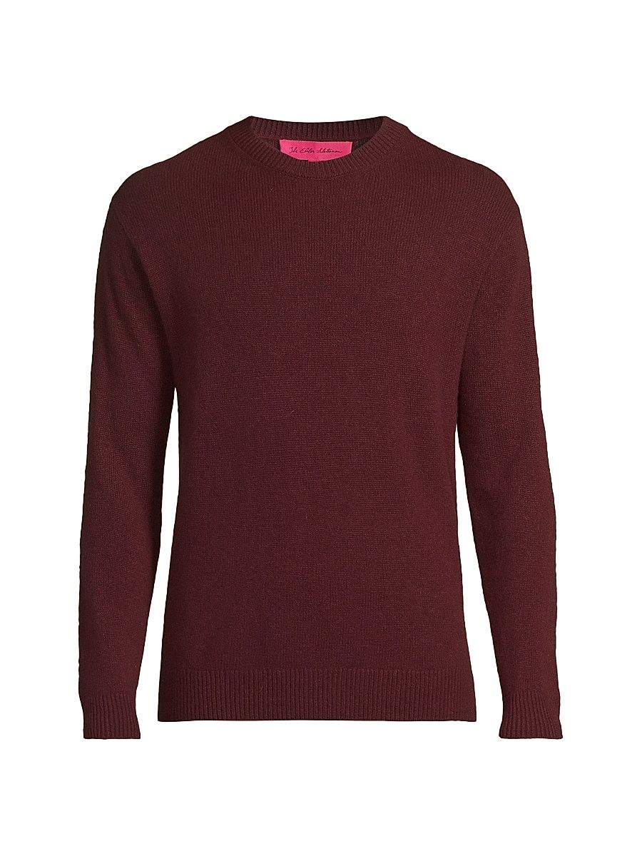 Men's Statesman Cashmere Crewneck Sweater - Bordeaux - Size XL