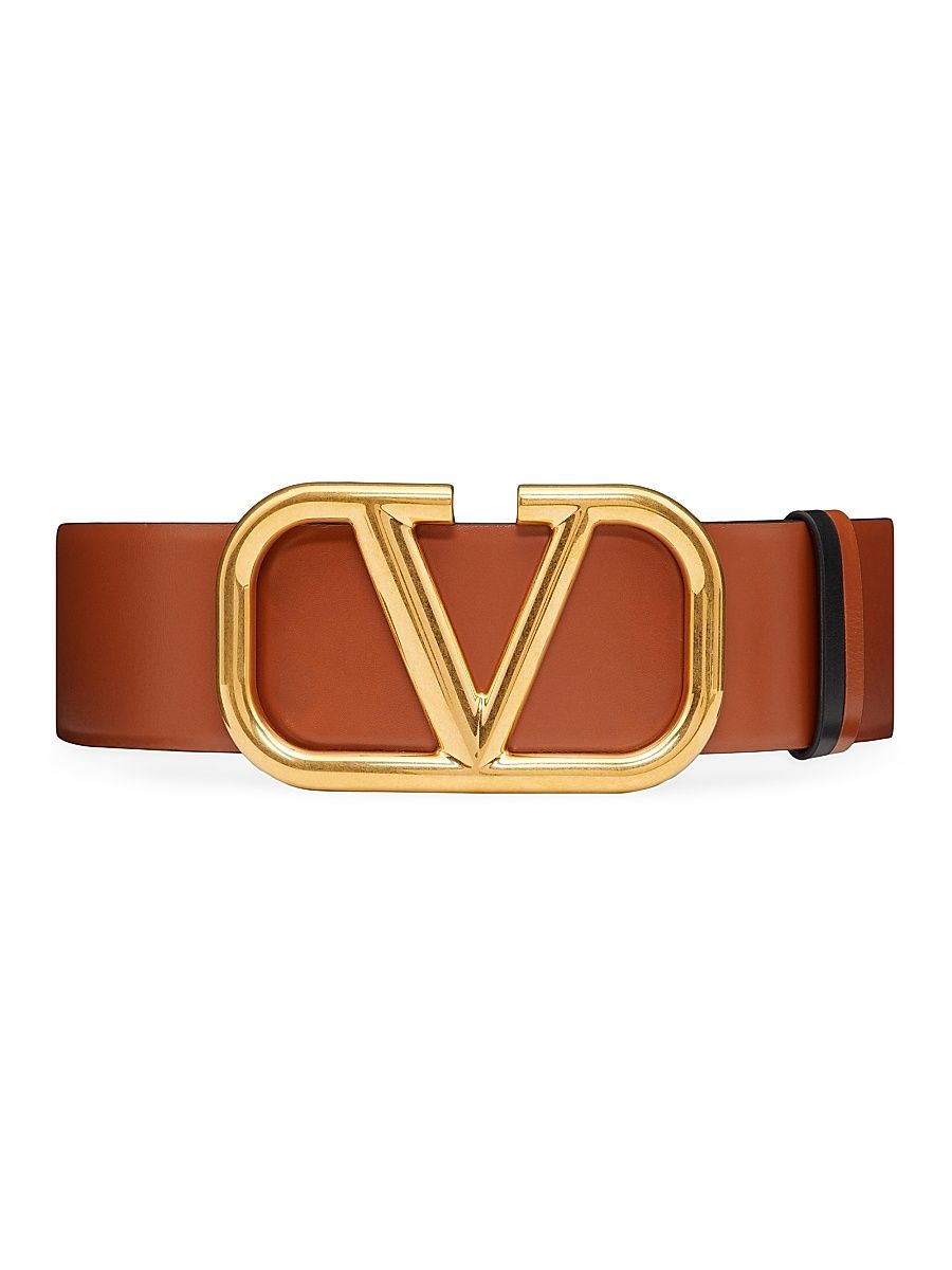 Women's Reversible Vlogo Signature Belt - Saddle Brown Black - Size XS