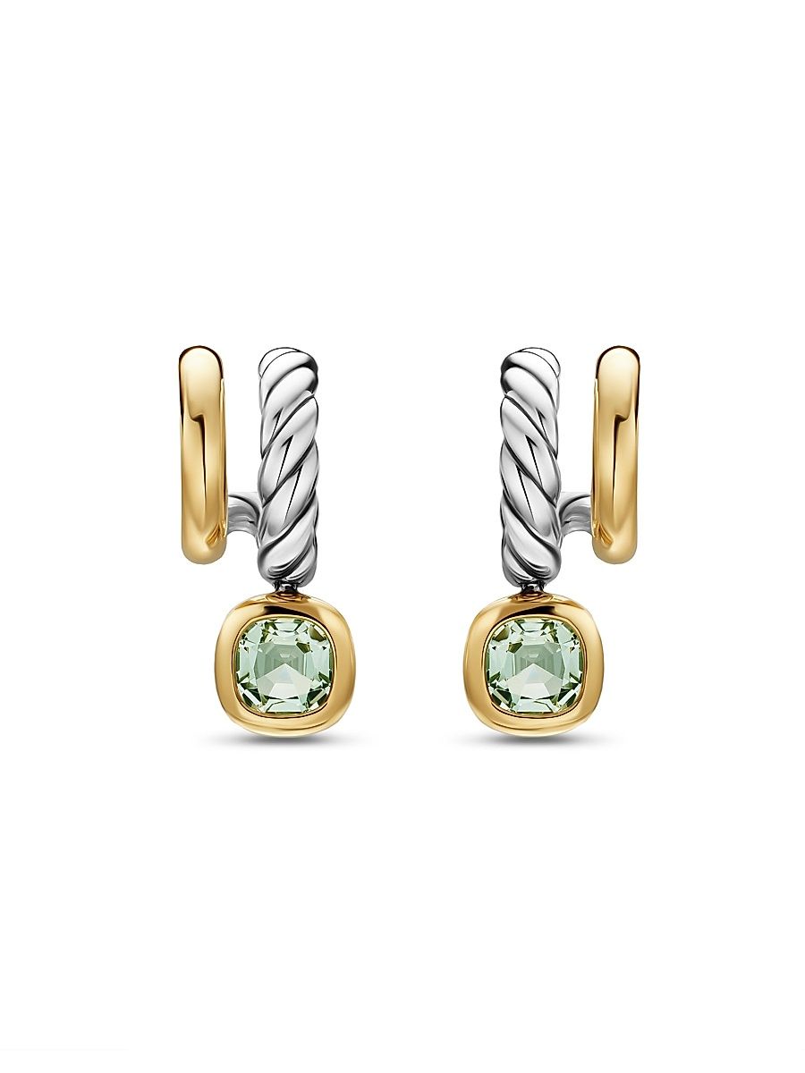 Women's DY Mercer Color Two Row Drop Earrings in Sterling Silver - New Prasiolite