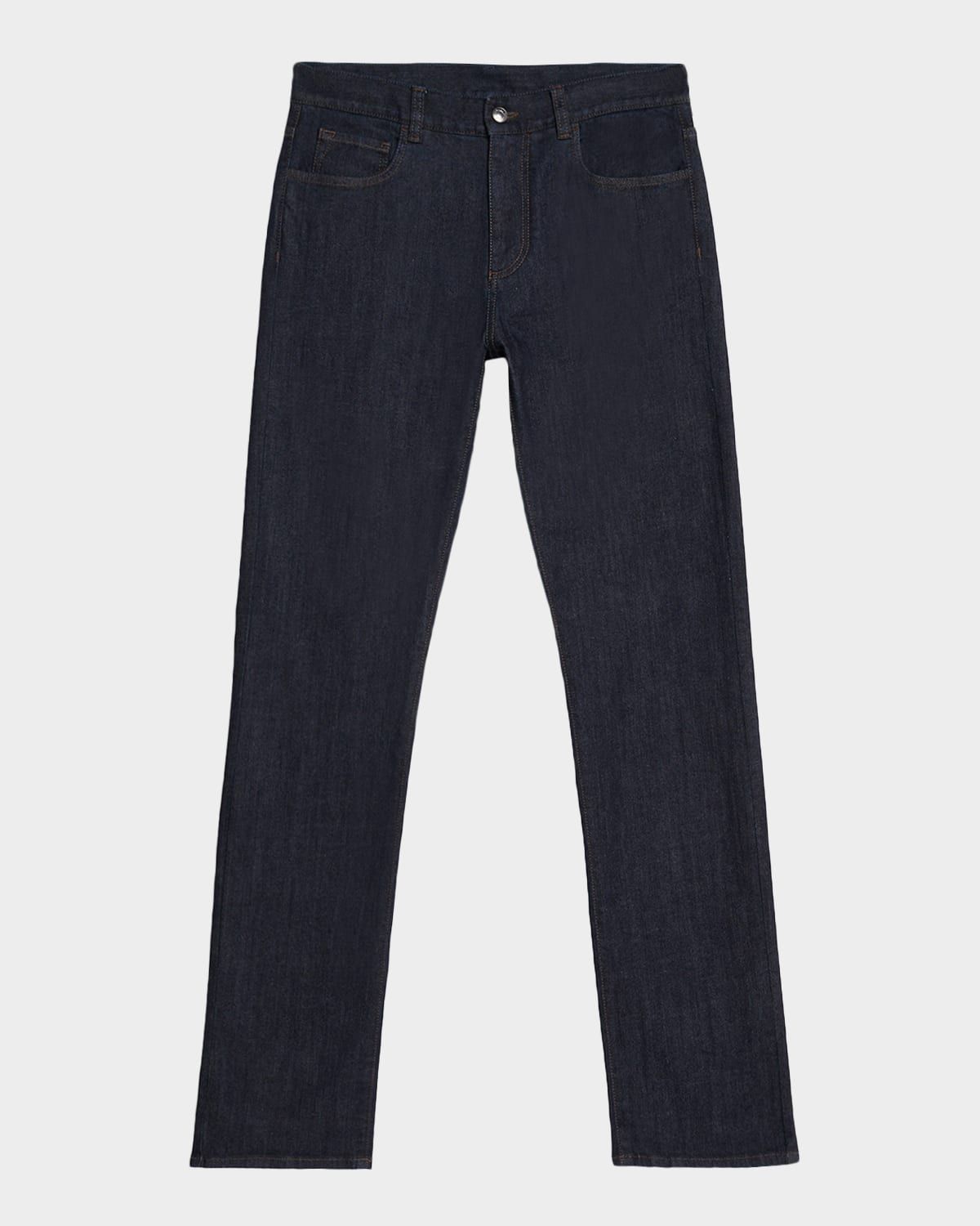 Men & apos;s Dark-Wash Denim Straight Fit Five-Pocket Pants