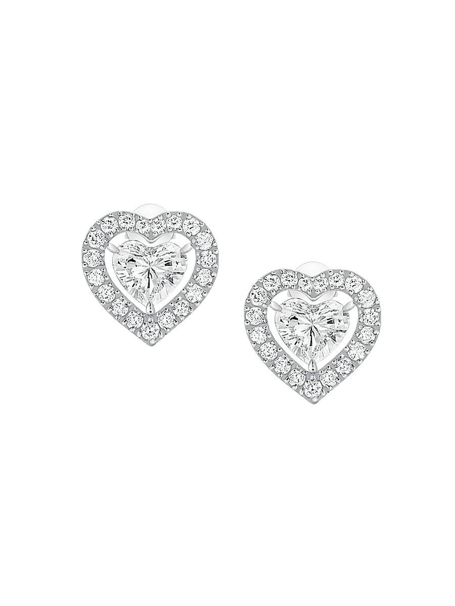 Women's Joy Coeur 18K White Gold & Diamond Single Stud Earring - White Gold