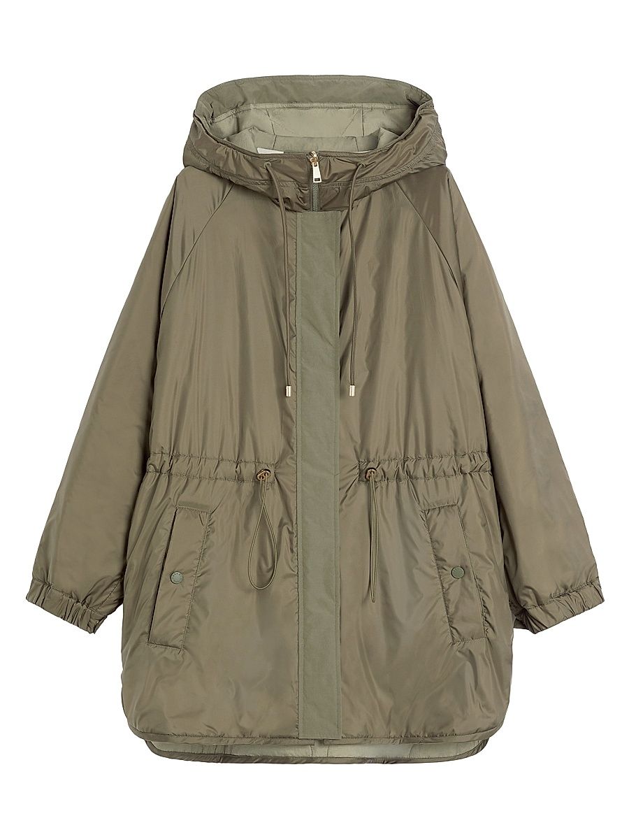 Women's Reversible Water Repellent Canvas Parka - Kaki - Size 14