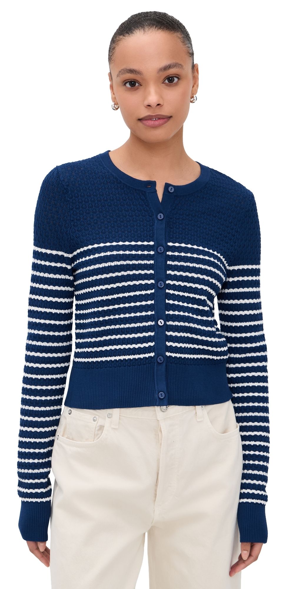 Joe's Jeans The Pointelle Dani Cardigan Royal Blue/Milk St M