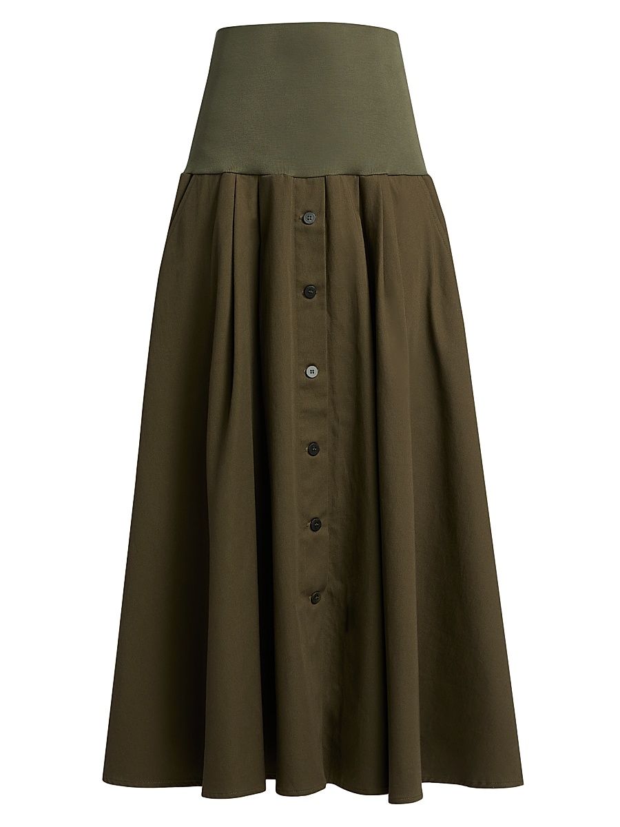 Women's The Knit Waist Swing Skirt - Colonial Green - Size Medium