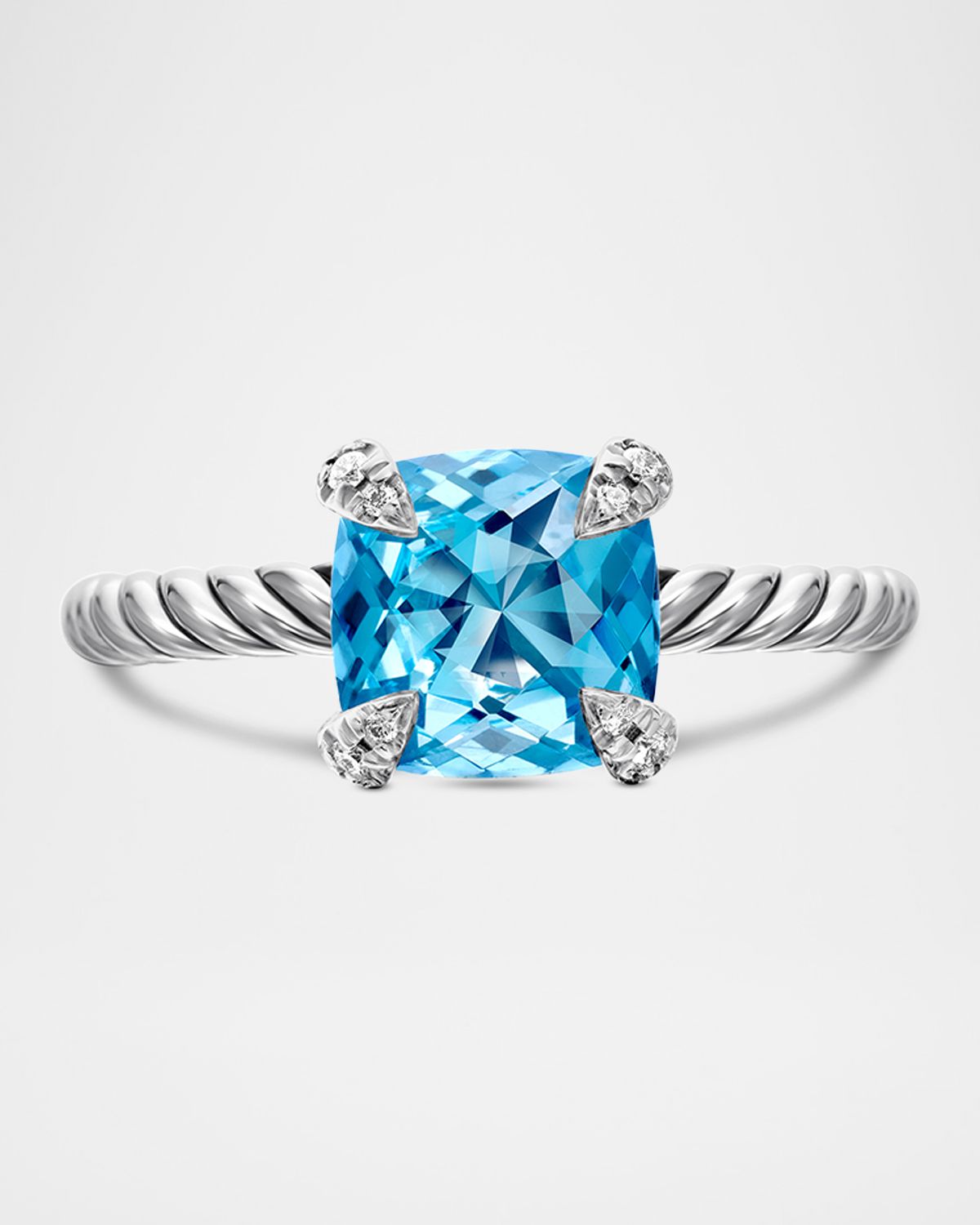 Chatelaine Ring in Sterling Silver with Gemstone and Diamonds