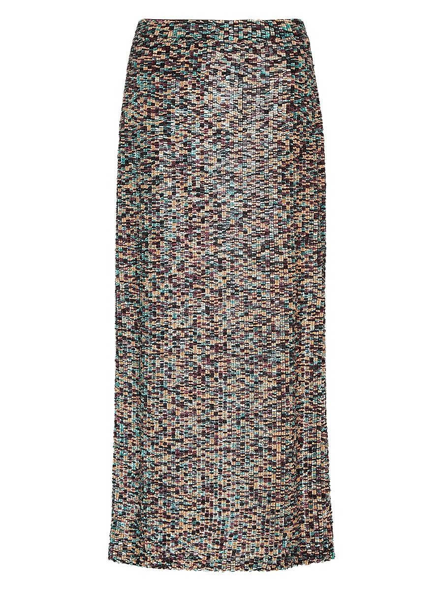 Women's Sylkie Stacked Paillette Maxi Skirt - Dark Chocolate - Size 8