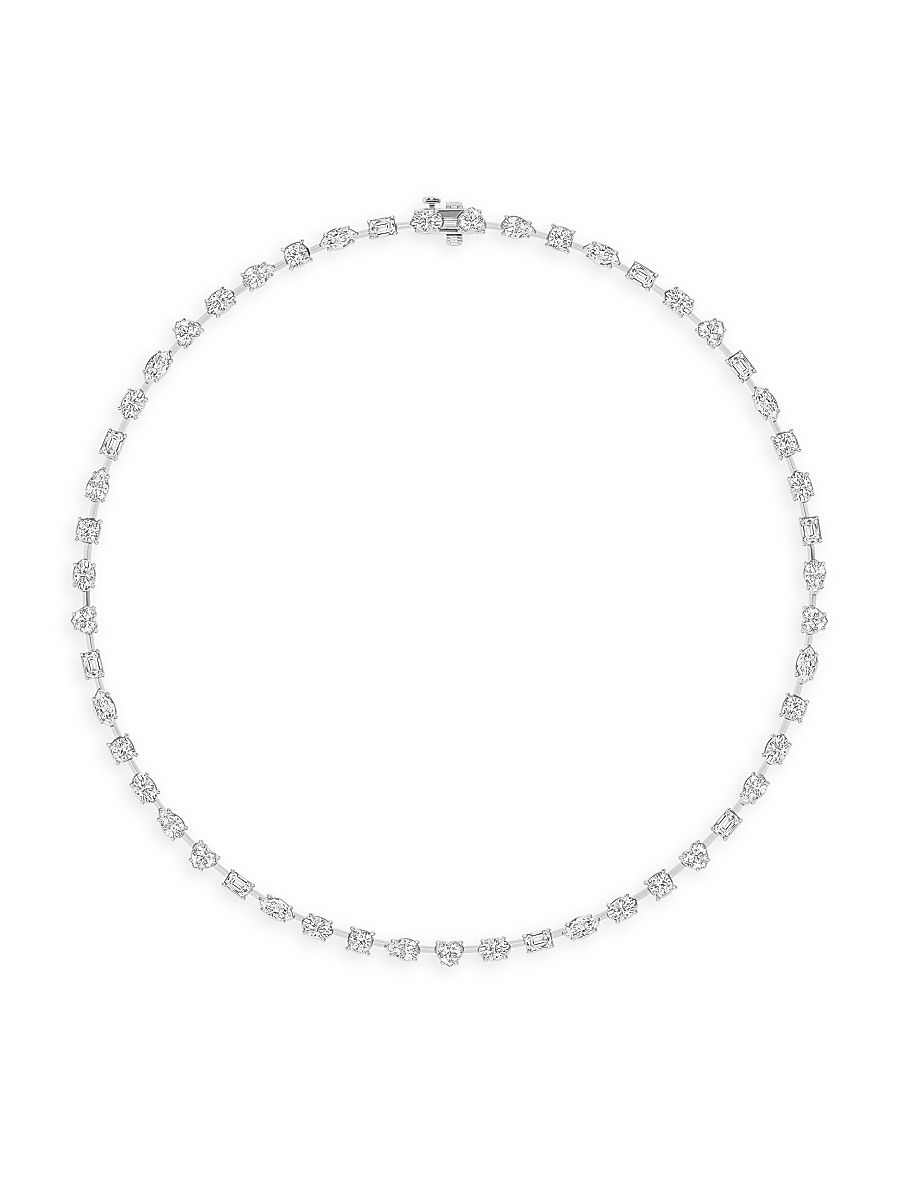 Women's 14K White Gold & 15.30 TCW Diamond Tennis Necklace - White Gold