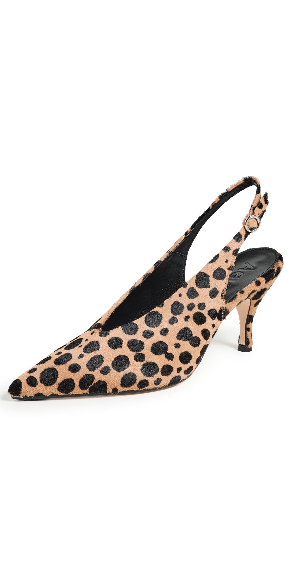 AEYDE Carla Leo Print Ponyhair Heels Beige/Black 39