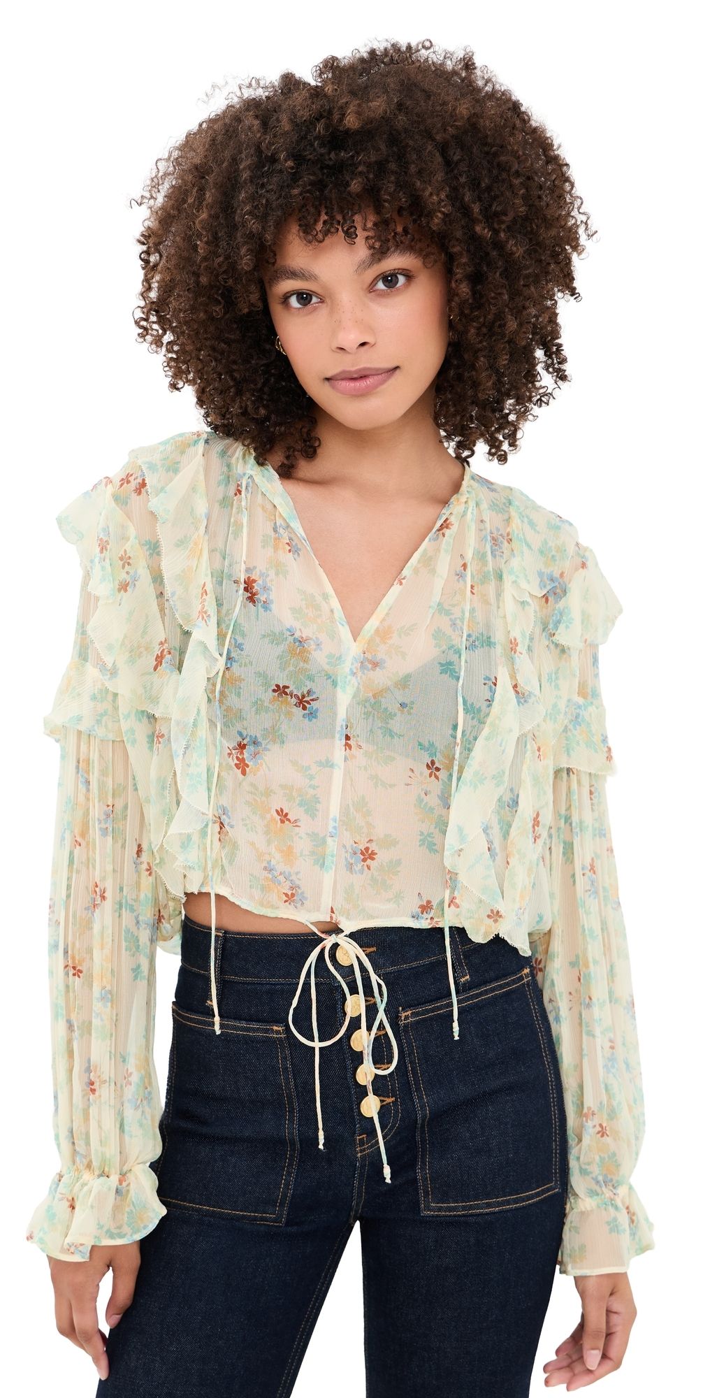Ulla Johnson Delfina Long Sleeve Silk Blouse Moon Petal 16