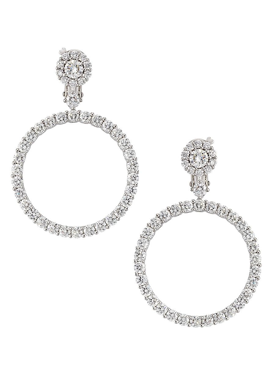 Women's LHeure du Diamant 18K White Gold & 6.40 TCW Diamond Earrings - White Gold