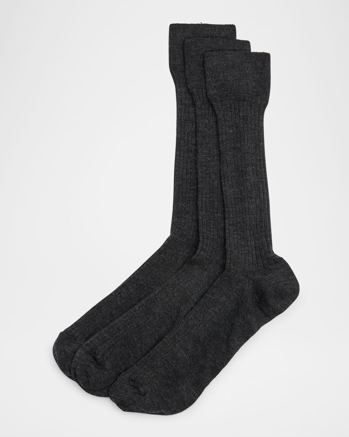Men & apos;s 3-Pack Ribbed Wool Over-Calf Socks