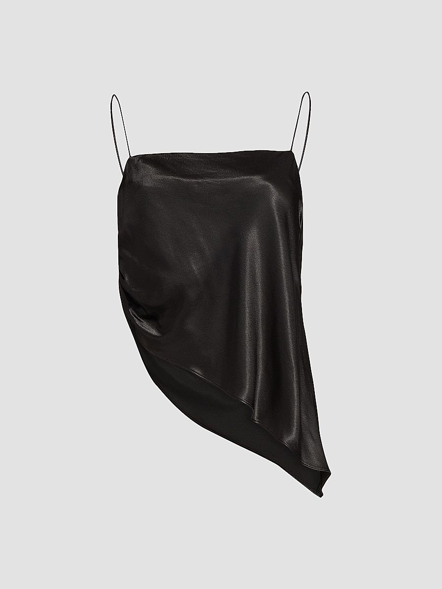 Lamarque Women's Solange Satin Relaxed-Fit Cami - Black - Size XS