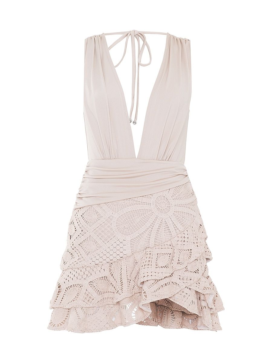 Women's Camila Coelho Crochet Minidress - Beige - Size XL