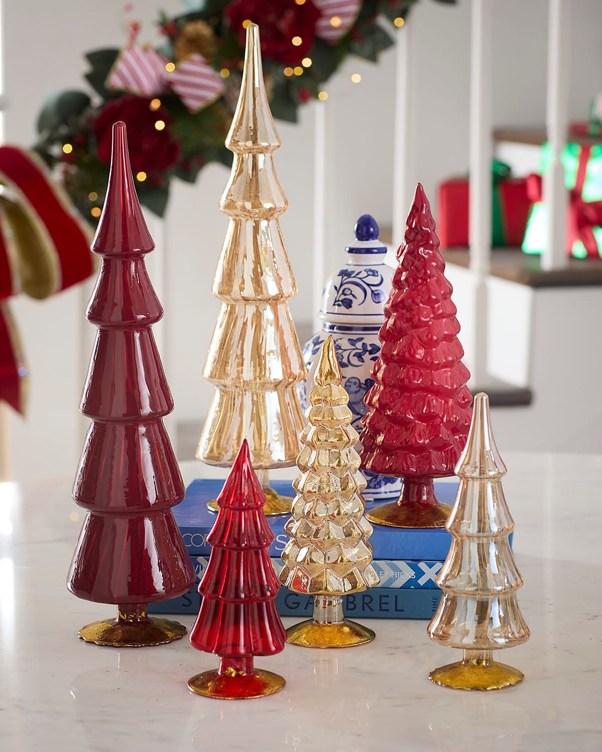 Traditional Glass Trees, Set of 6