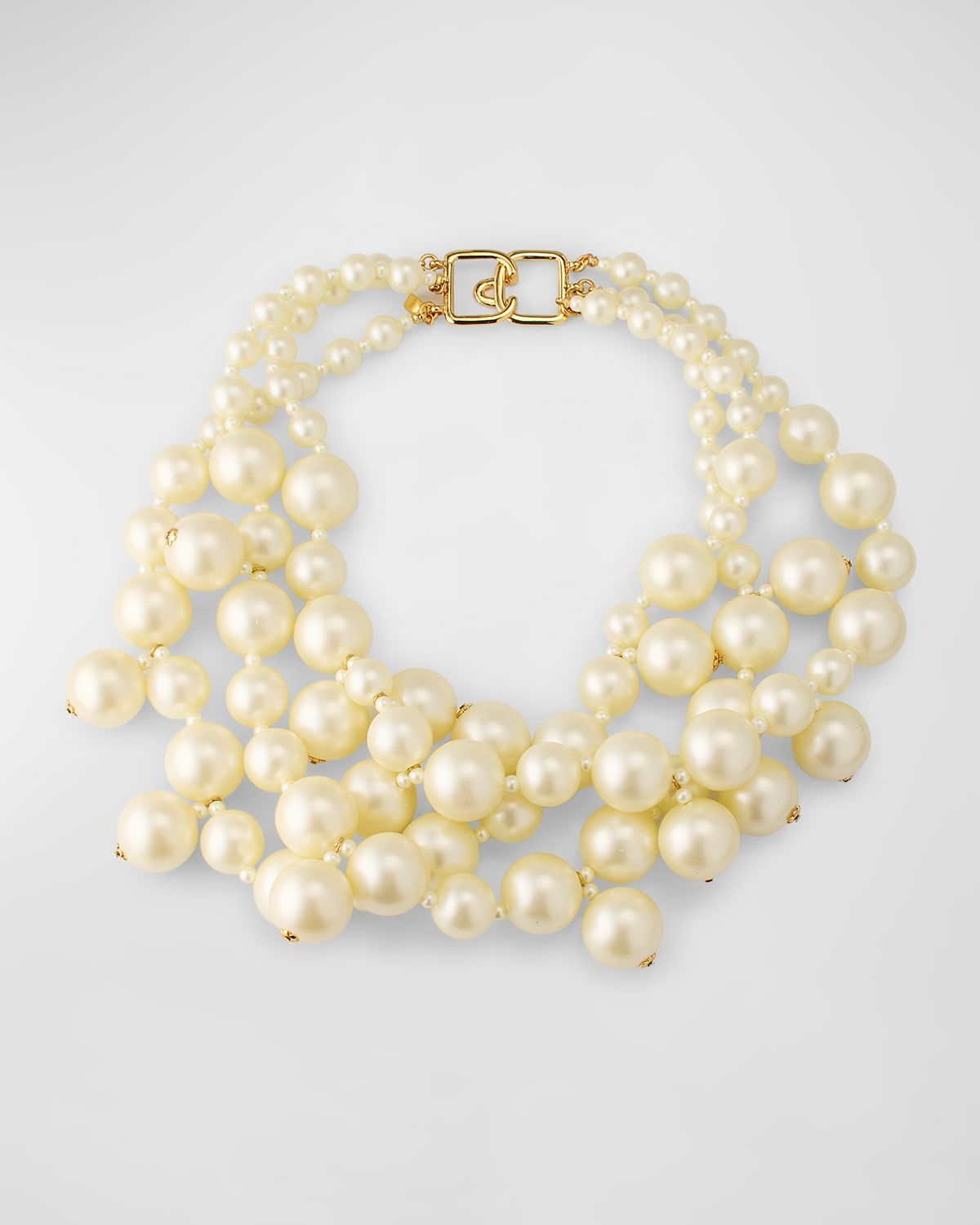 Four-Row Light Cultura Pearly Cluster Necklace