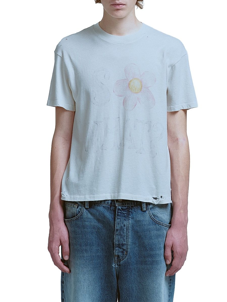 Men's So What Fitted Cotton T-Shirt - Egg White - Size XXL
