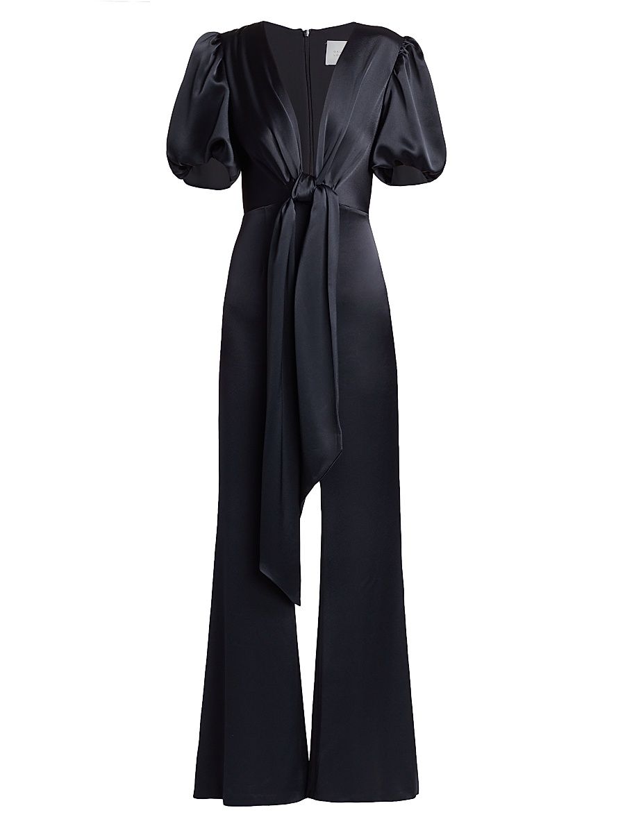 Women's Eden Tie-Waist Wide-Leg Jumpsuit - Midnight - Size 8