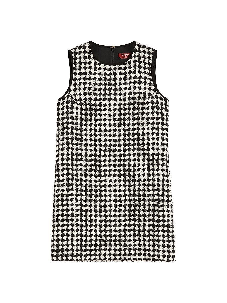 Women's Wool Blend Dress - White Black - Size 16