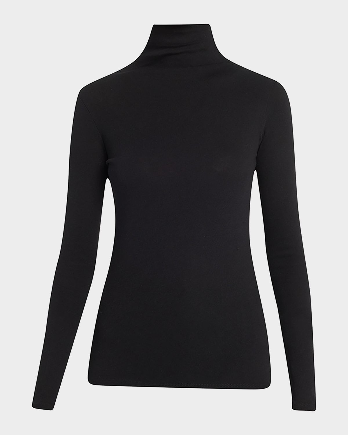 Essential Long-Sleeve Cotton Turtleneck Top