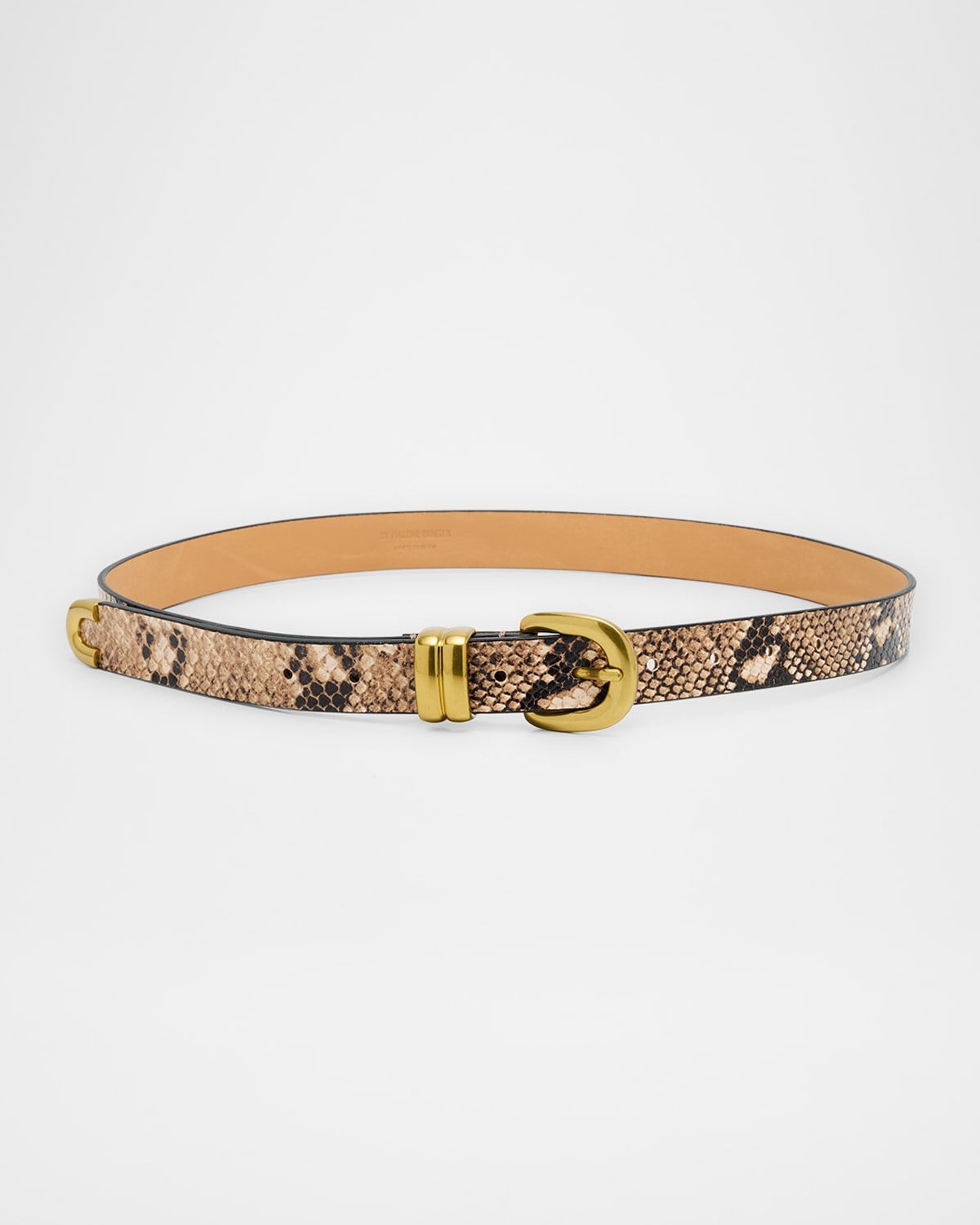 Zoilo Snake-Embossed Leather Belt