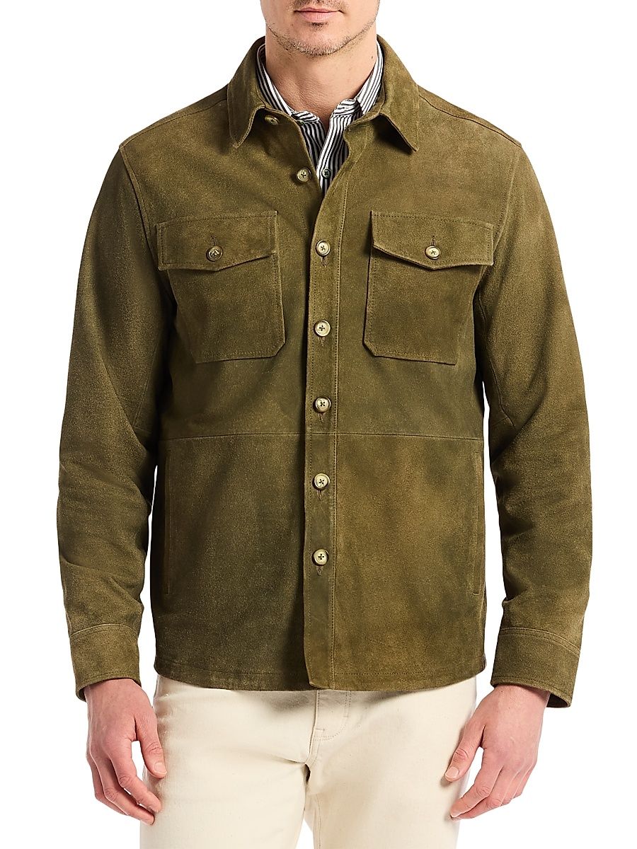 Men's Manzo Suede Field Jacket - Olive - Size Small
