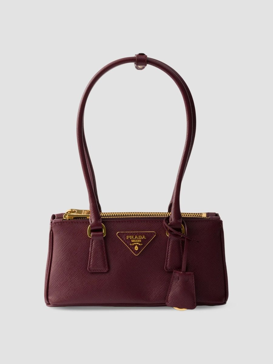 Prada Women's Galleria Saffiano Leather Mini Top Handle Bag - Dark Red