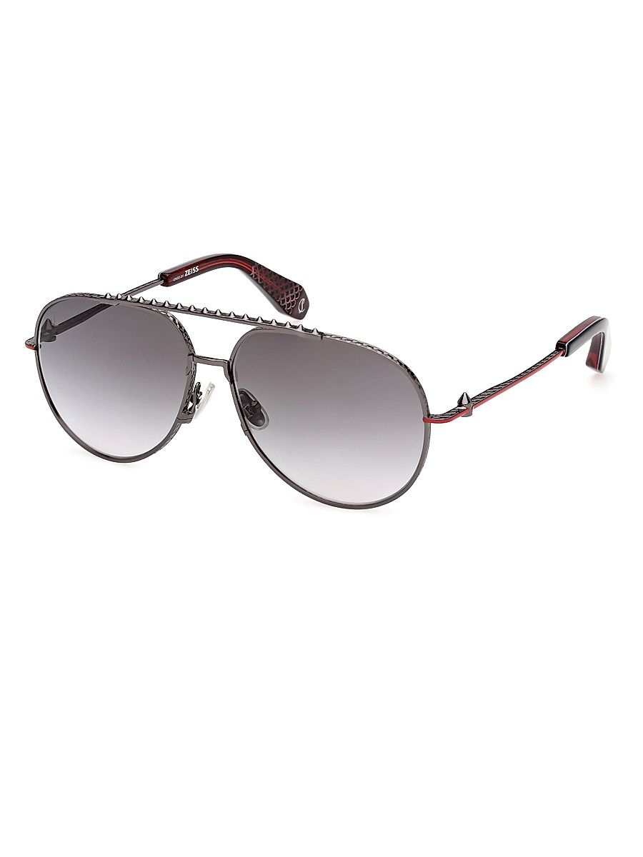 Men's Greggo 61MM Aviator Sunglasses - Gunmetal Red