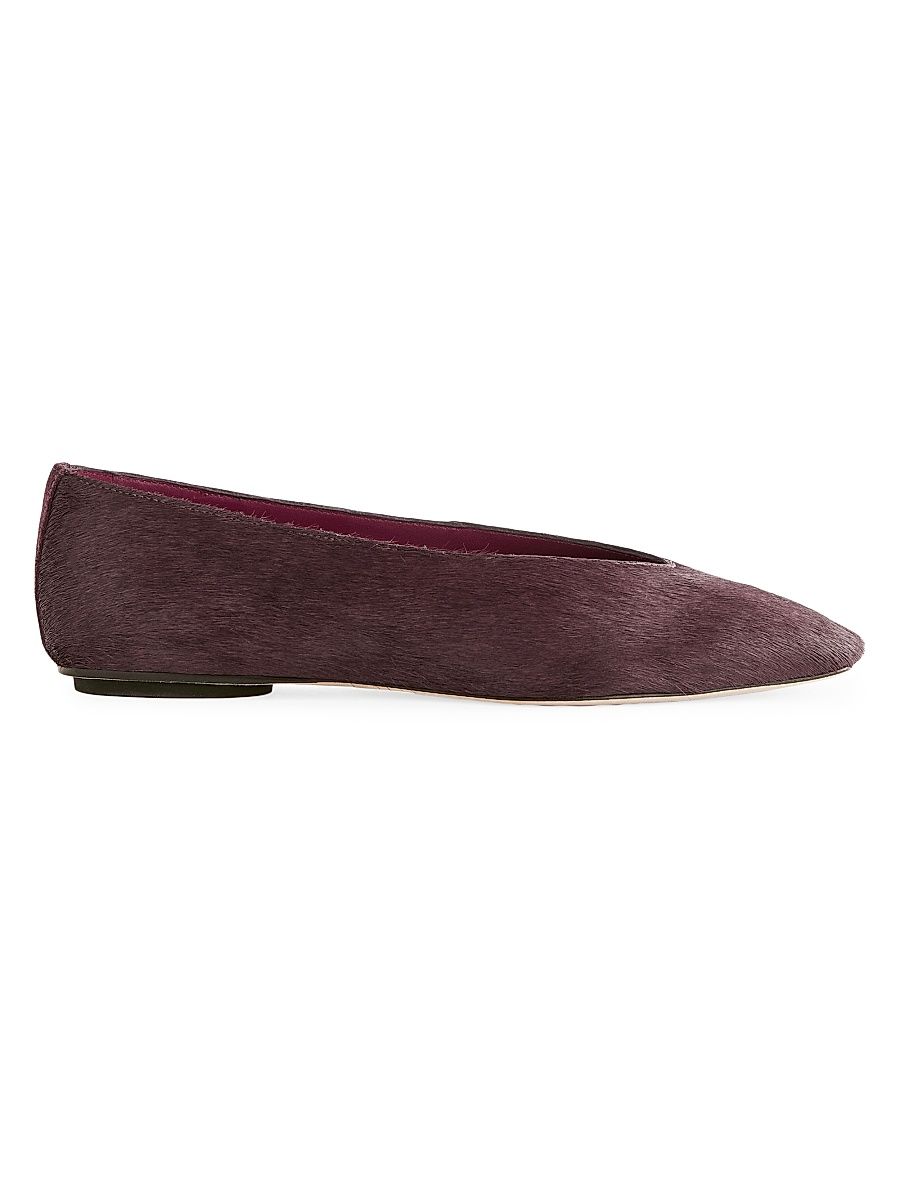 Women's Prudence Calf Hair Ballet Flats - Ruby - Size 11
