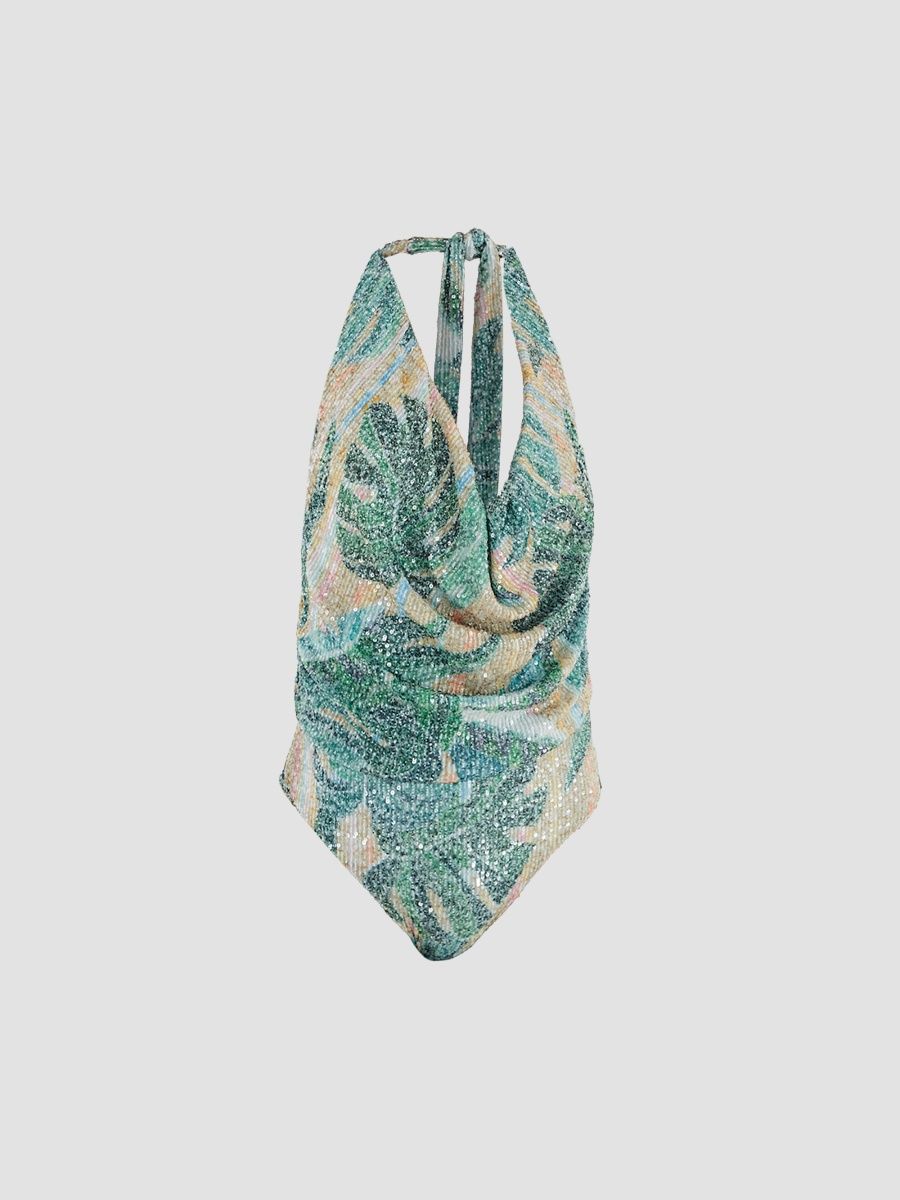 Farm Rio Women's Mosaic Draped One-Piece Swimsuit - Multicolor - Size Large
