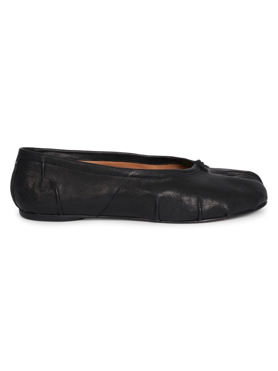 Maison Margiela Women's Tabi Leather Ballerina Flats - Black - Size 8