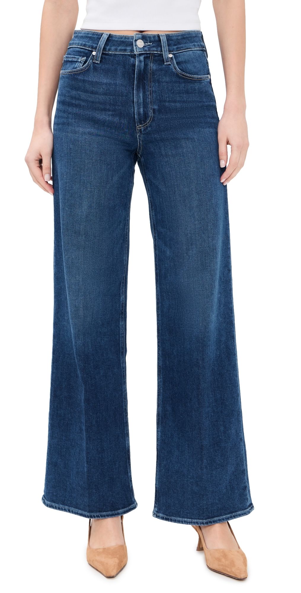 PAIGE Anessa High Rise Wide Leg Jeans Amalfi Tide 33