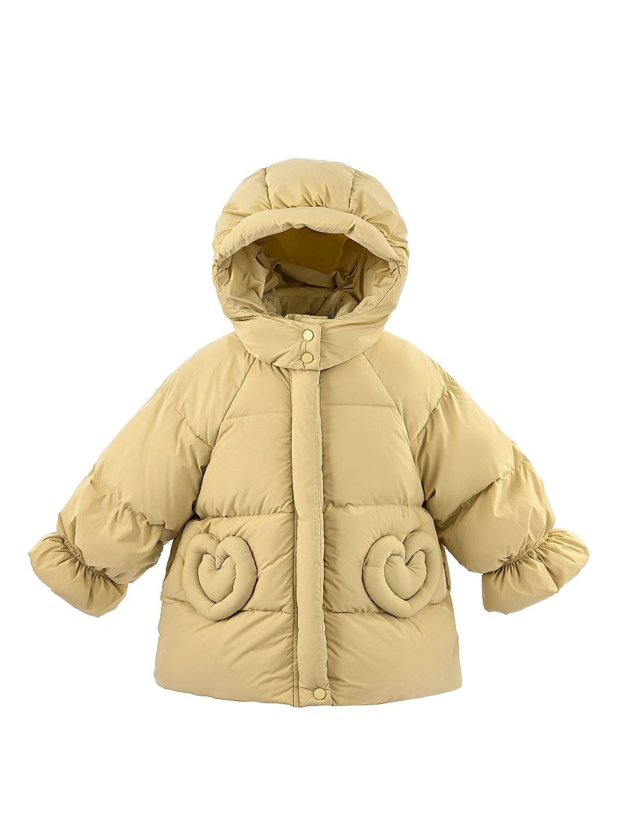 Little Girl's & Girl's Glow Heart-Pocket Puffer Jacket - Yellow - Size 8