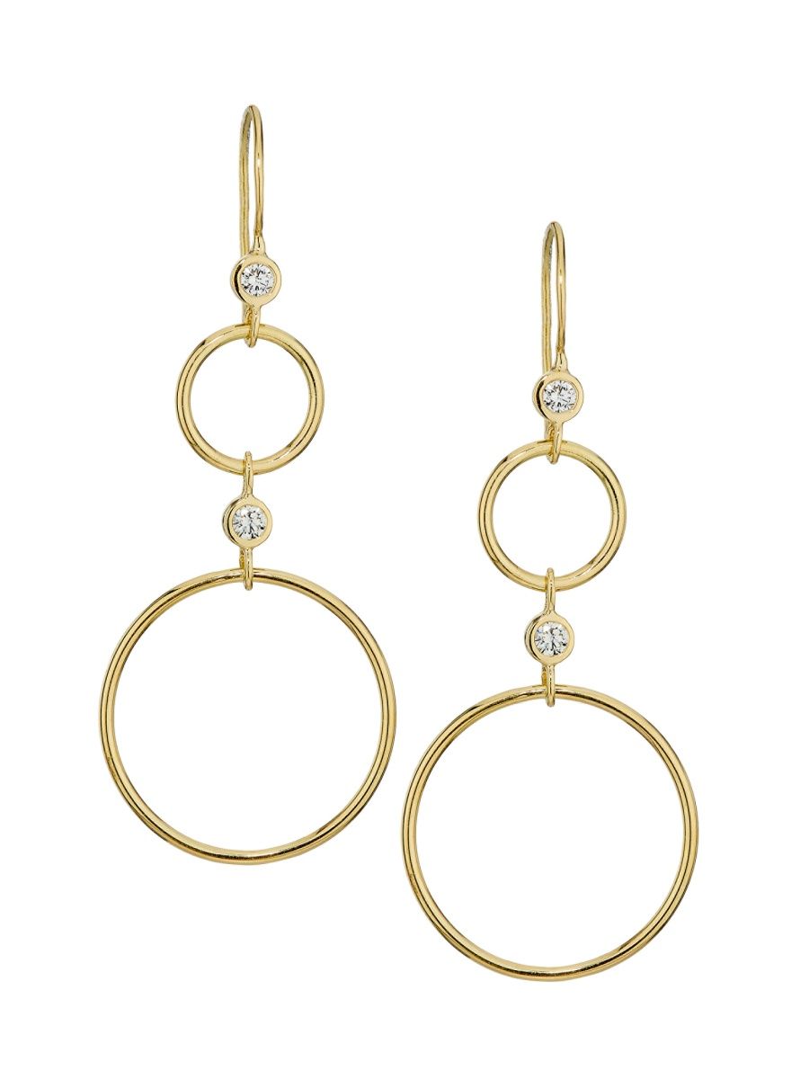 Ippolita Women's Stardust 18K Yellow Gold & 0.23 TCW Diamond Drop Earrings - Yellow Gold
