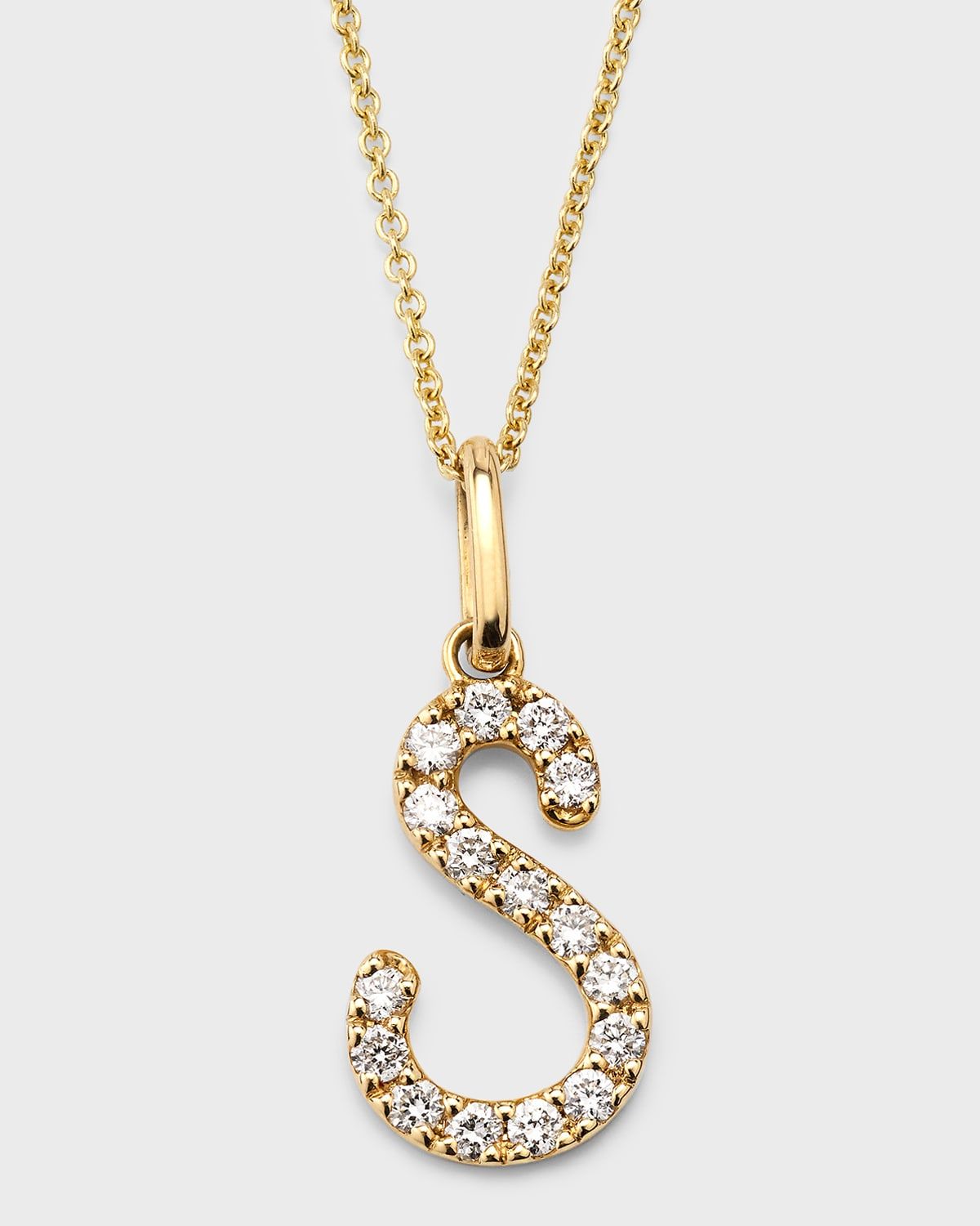 14k Diamond Pave Initial Necklace