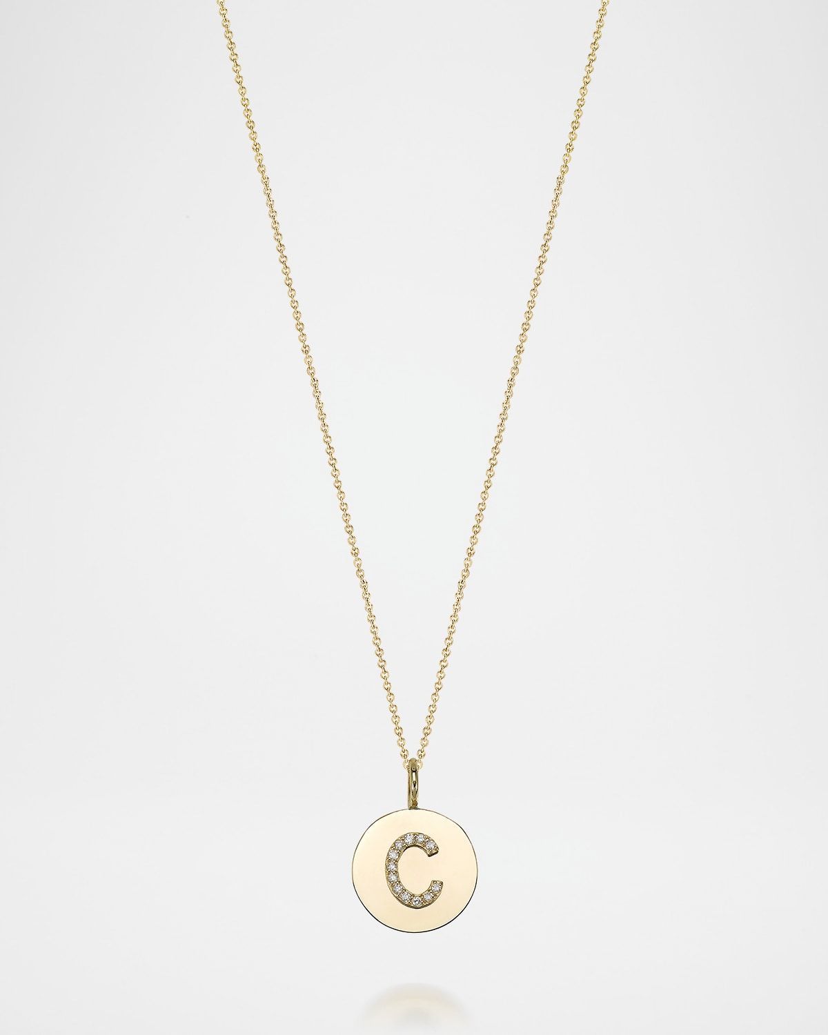 Kari 14K Gold Diamond Initial Medallion Necklace