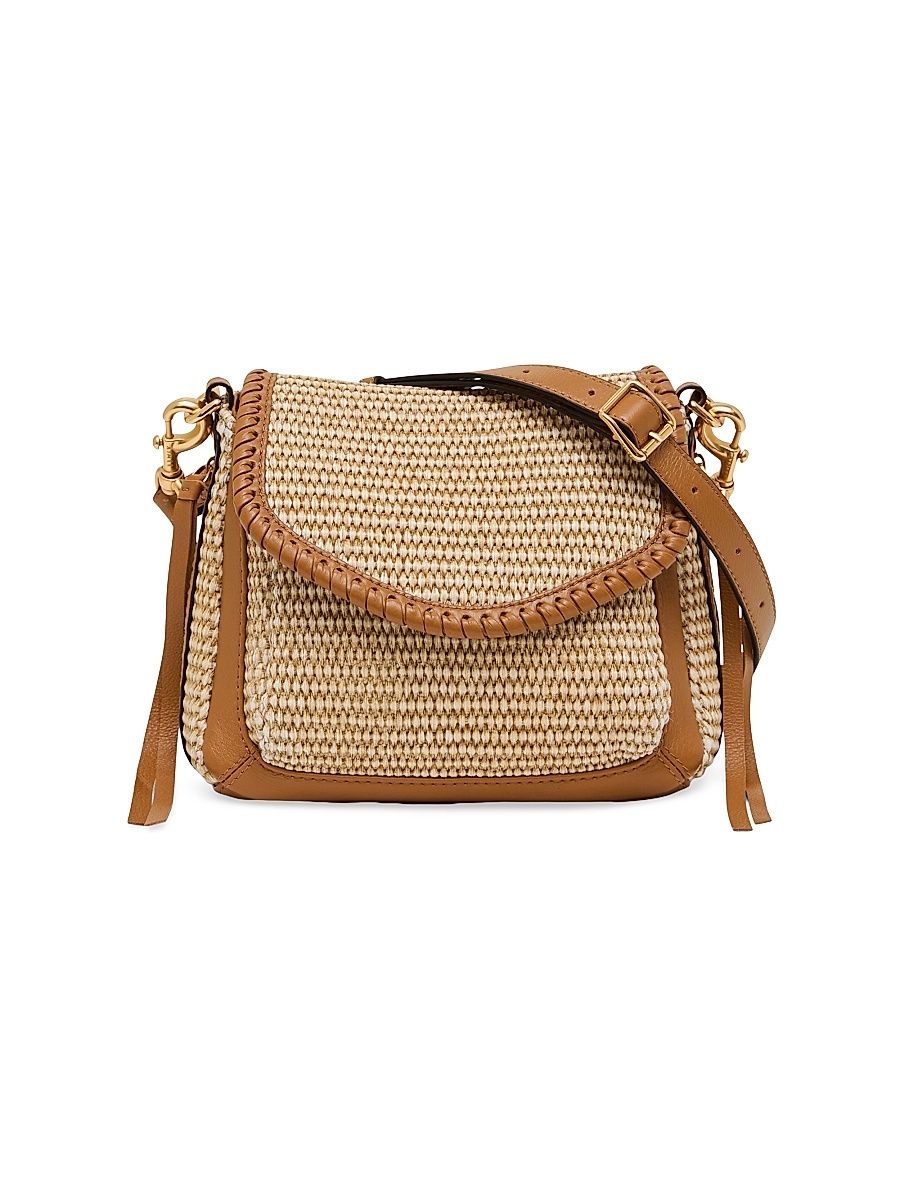 Women's All For Love Leather Mini Crossbody Bag - Raffia Latte