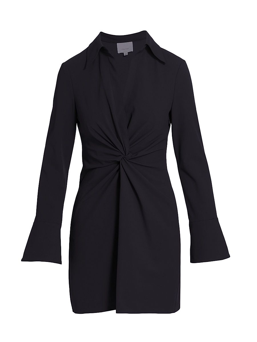 Women's McKenna Knot-Front Shirtdress - Black - Size 4