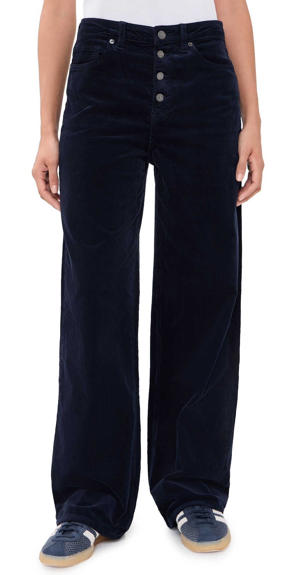Good American Vintage Wide Corduroy Pants New Navy002 0