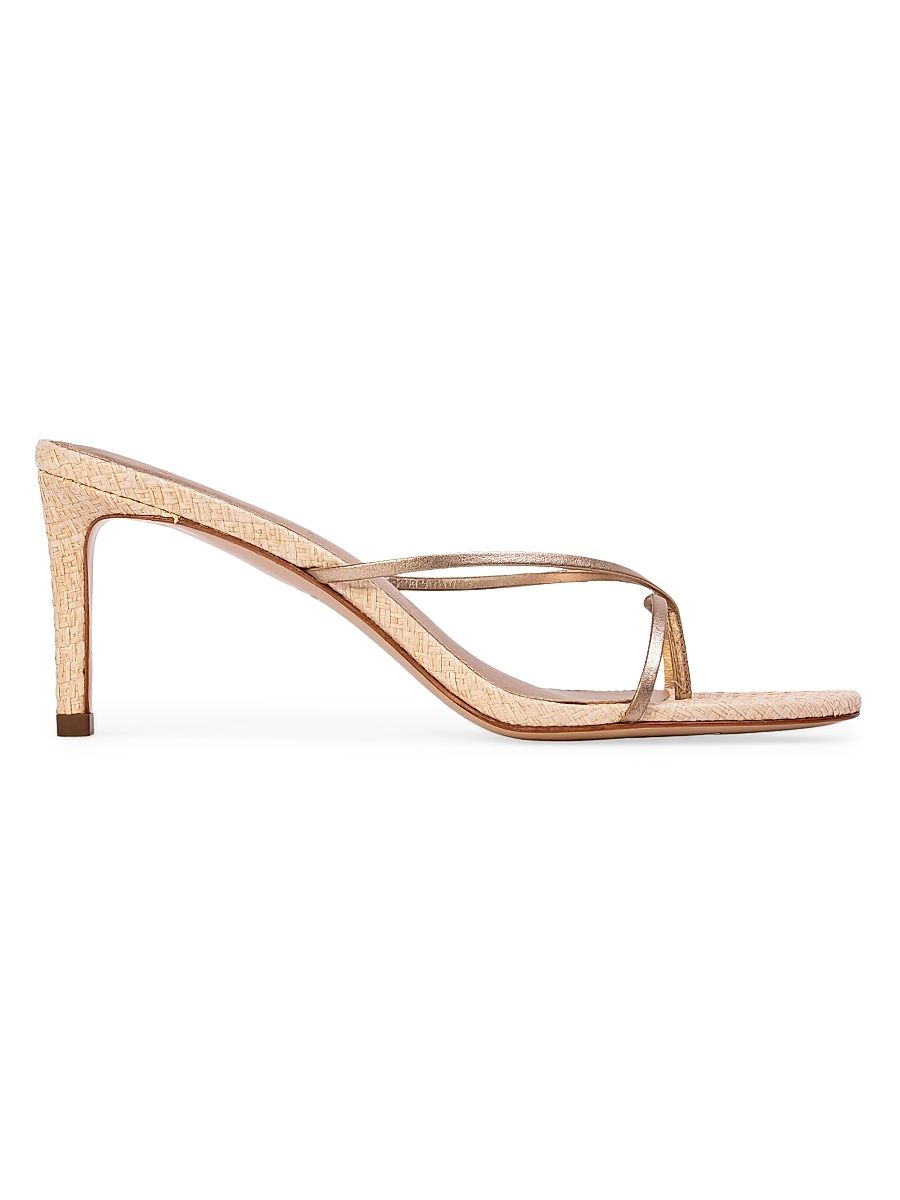 Women's Jade 65MM Raffia Sandals - Raffia Gold Leather - Size 11