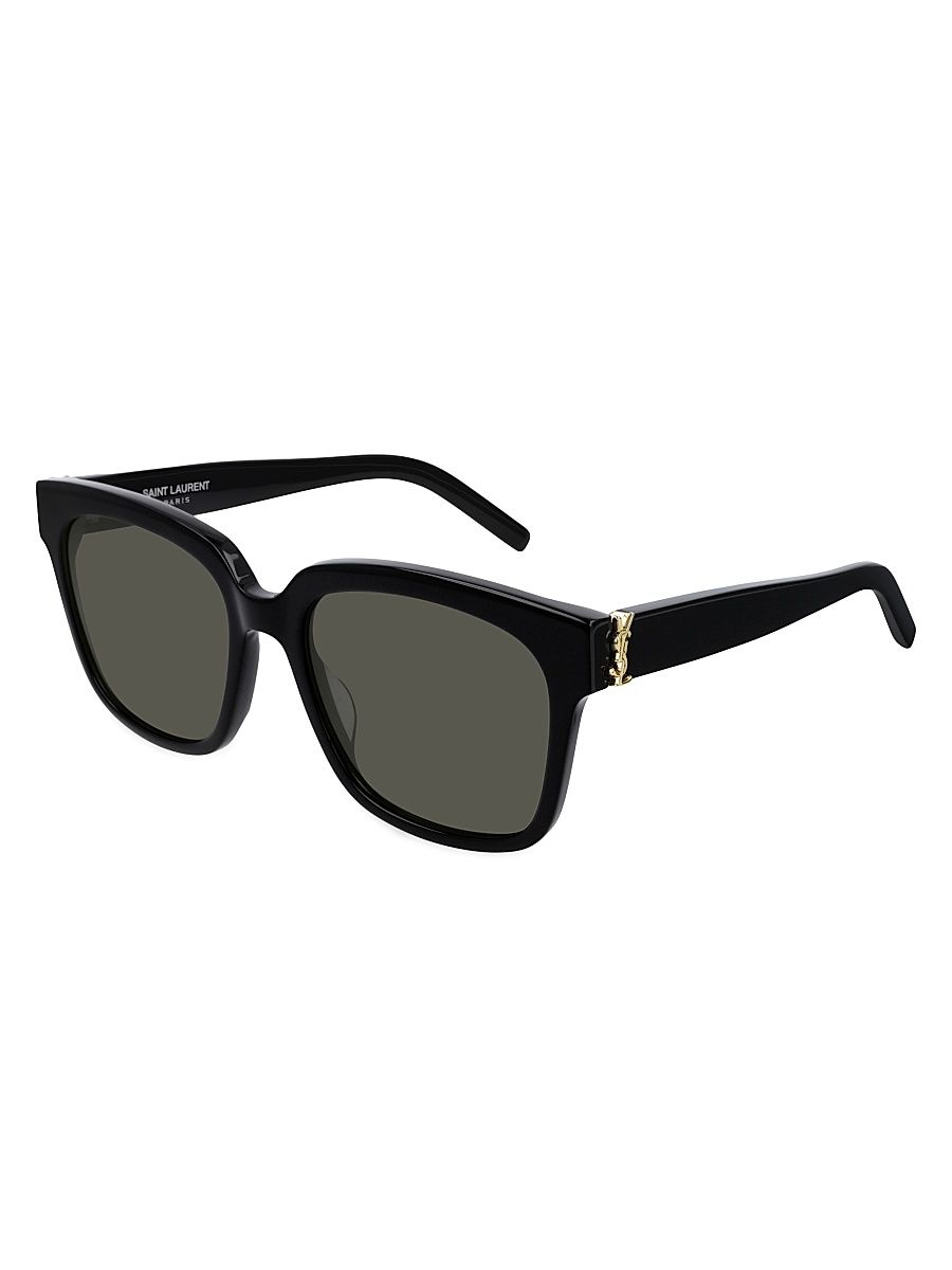 Men's SL M40 YSL Signature 54MM Squared Sunglasses - Black