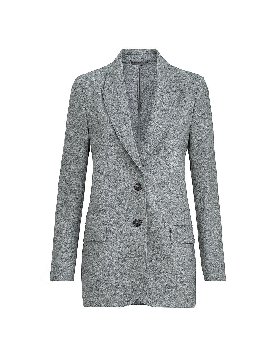 Women's Cashmere Jersey Deconstructed Blazer with Monili - Grey - Size 18