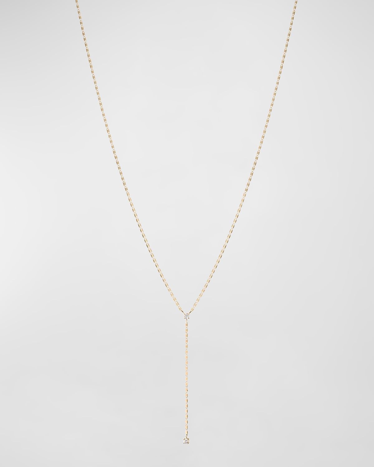 14K Yellow Gold Petite Nude Diamond Solo Lariat