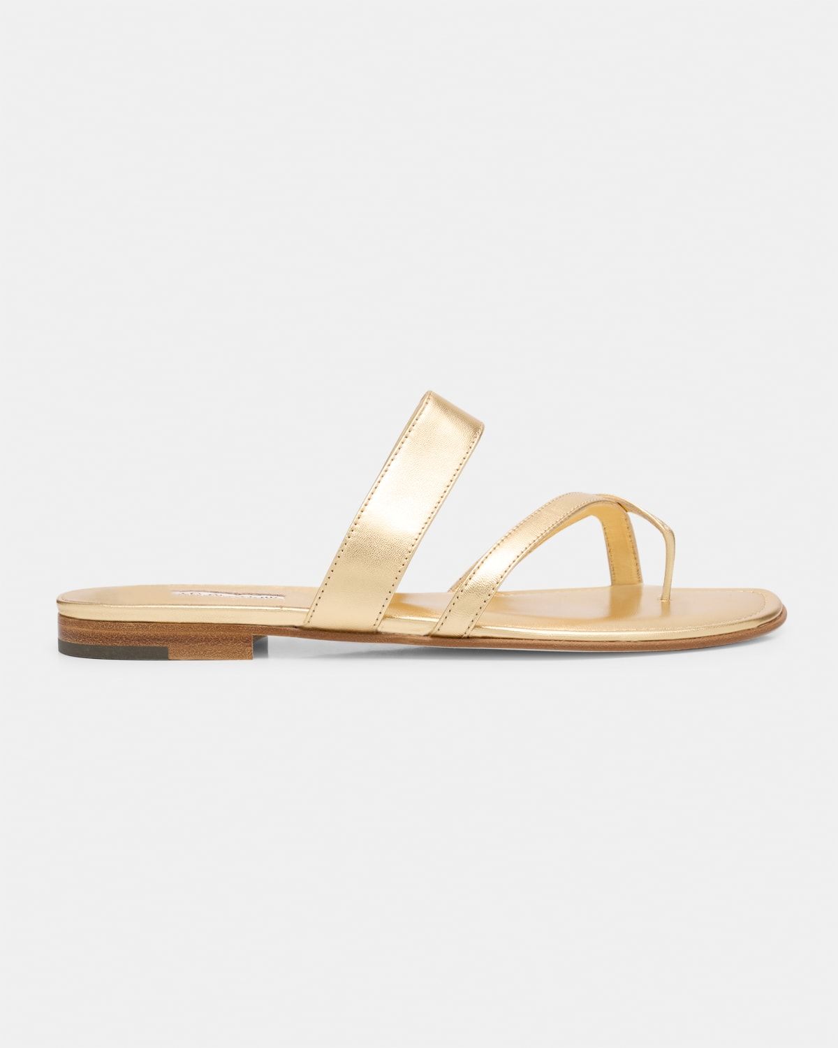 Susa Metallic Crisscross Flat Sandals